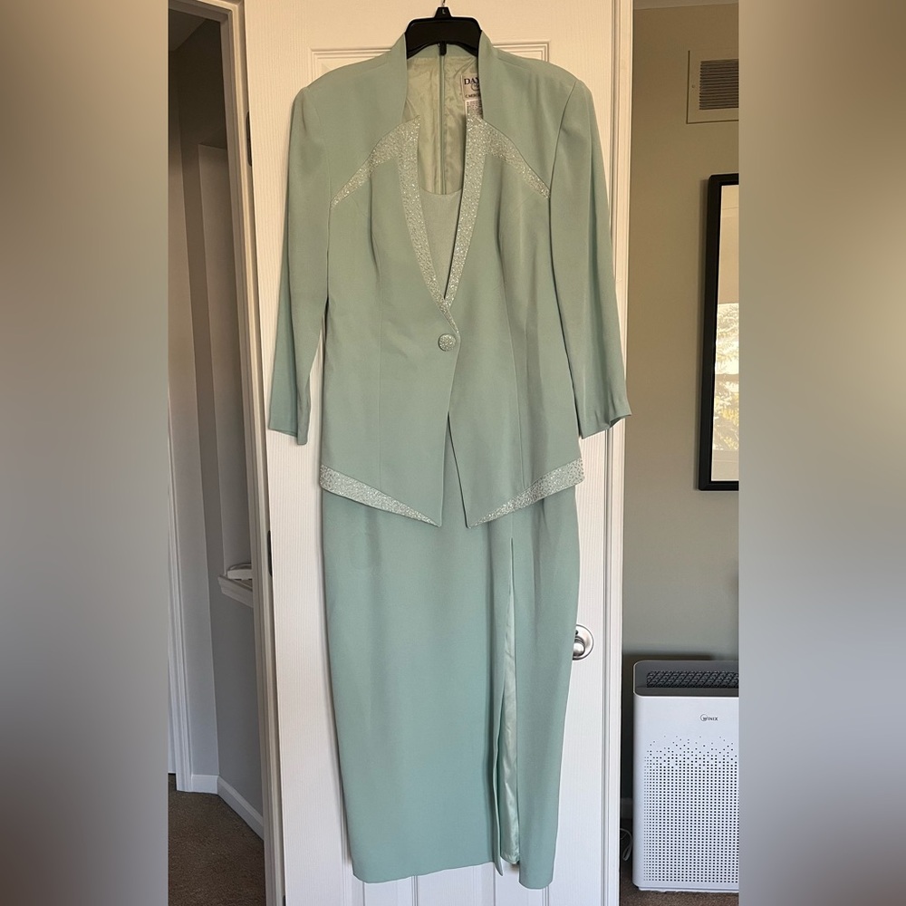 Elegant Mint Green suit dress